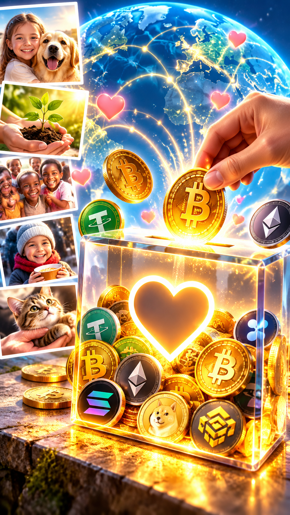 Doações em criptomoedas: como as instituições de caridade podem aceitar Bitcoin, Ethereum e outros tokens